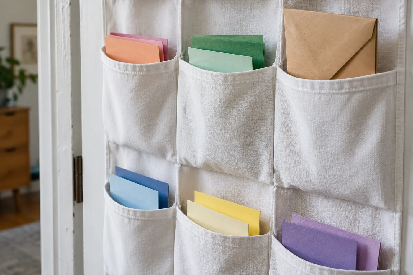 Light craft materials occupy separate door-organizer pockets.