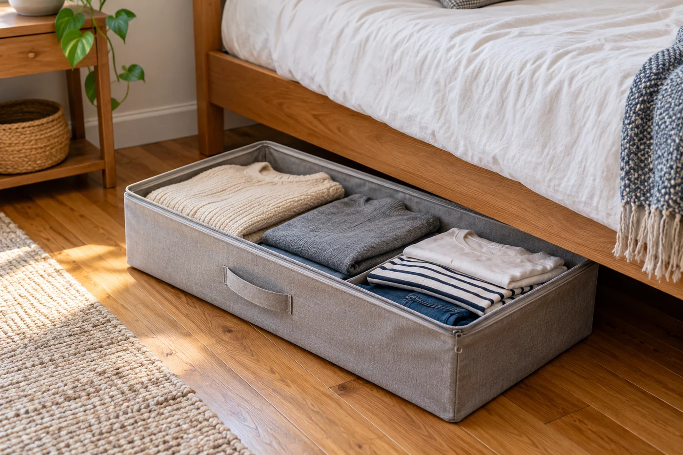 Seasonal clothing case removed for inspection and rotation