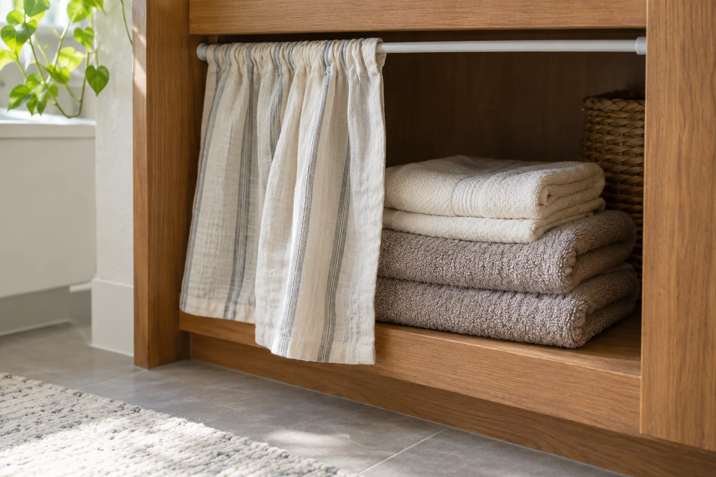 A light curtain covers a lower storage shelf.